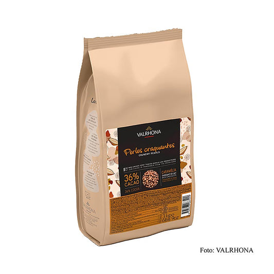 Valrhona Knuspriga pärlor, spannmålsfyllning med mjölkchokladöverdrag, 36 % kaka, 3 kg