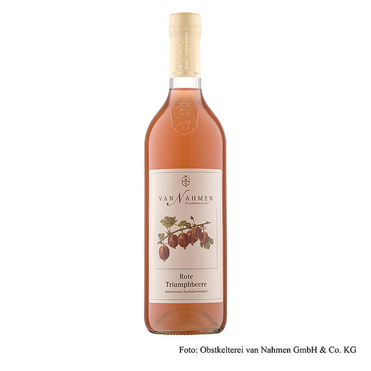 van Nahmen – Röd triumfbärsaft (grönbär), 65 % direktpressad saft, 750 ml