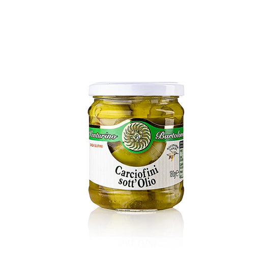 Inlagda kronärtskockor – Carciofini sott´olio, i olivolja, Venturino, 180 g