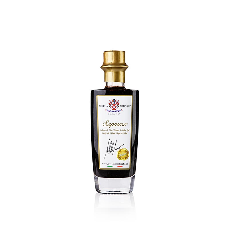 Balsamico Condiment "Saporoso Riserva", 8 år, ek- och akaciefat, Malpighi, 100 m