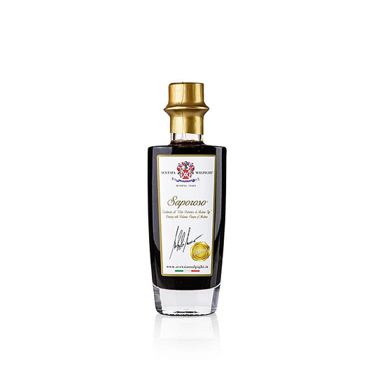 Balsamico Condiment "Saporoso Riserva", 8 år, ek- och akaciefat, Malpighi, 100 m