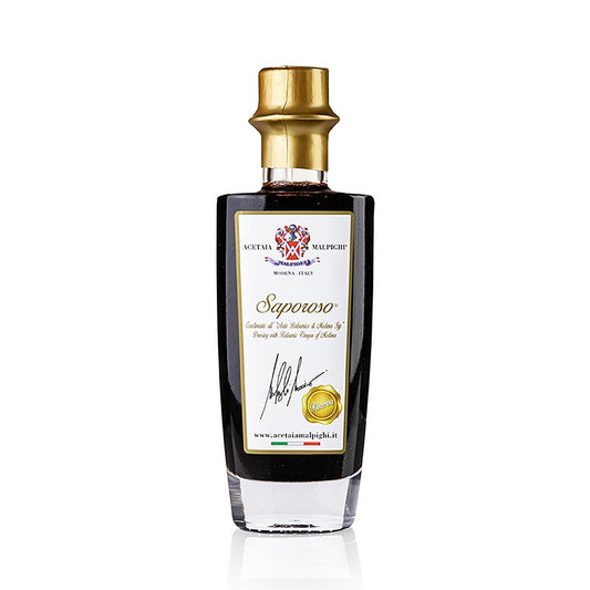 Balsamico Condiment "Saporoso Riserva", 8 år, ek- och akaciefat, Malpighi, 200 m