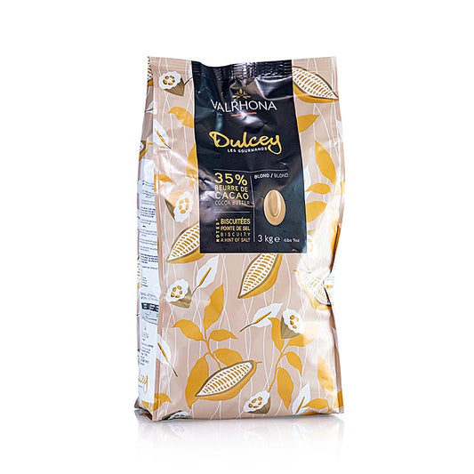 Valrhona Dulcey, ljus choklad, callets, 35 % kakao, 3 kg