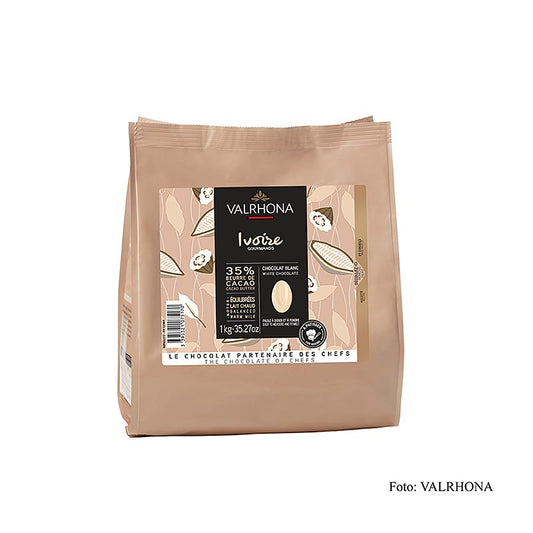 Valrhona Ivoire, vit choklad, Callets, 35 % kakaosmör, 1 kg