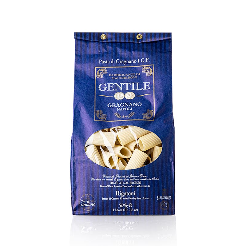 Pastificio Gentile Gragnano IGP – Rigatoni, bronspressad, 500 g