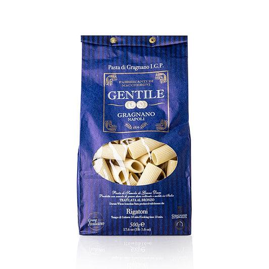 Pastificio Gentile Gragnano IGP – Rigatoni, bronspressad, 500 g