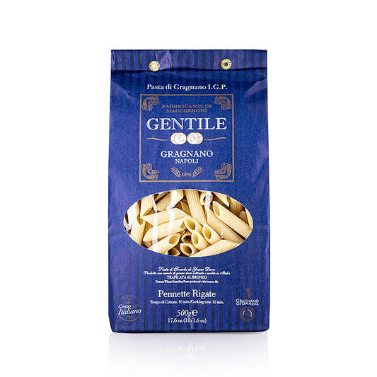 Pastificio Gentile Gragnano IGP – Pennette rigate, bronspressade, 500 g