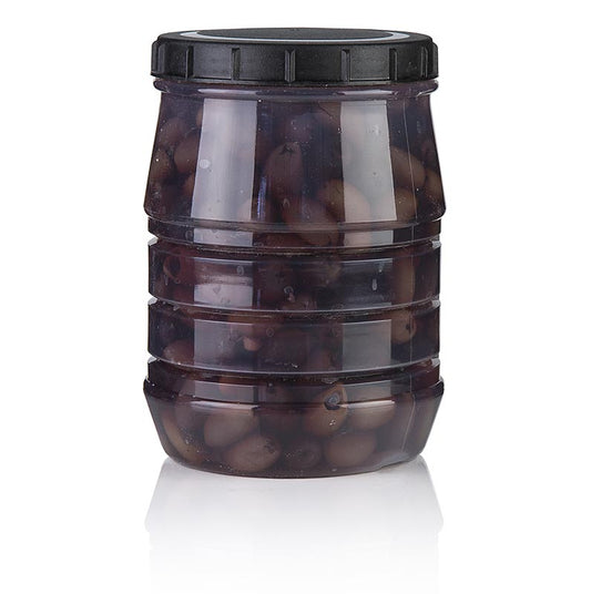 Svarta oliver, urkärnade, Kalamata-oliver, i saltlake, Linos, 1,5 kg