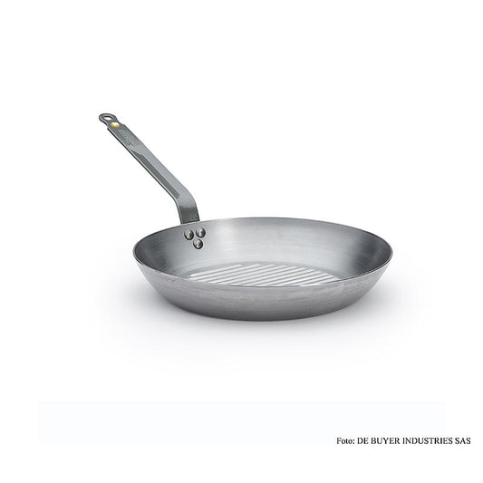 deBUYER "Mineral B Element" gjutjärnspanna med grillbotten, ø 32 cm, 4,2 cm hög, 1 St