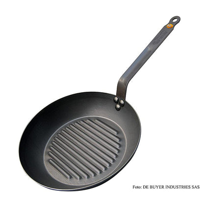 deBUYER "Mineral B Element" gjutjärnspanna med grillbotten, ø 32 cm, 4,2 cm hög, 1 St