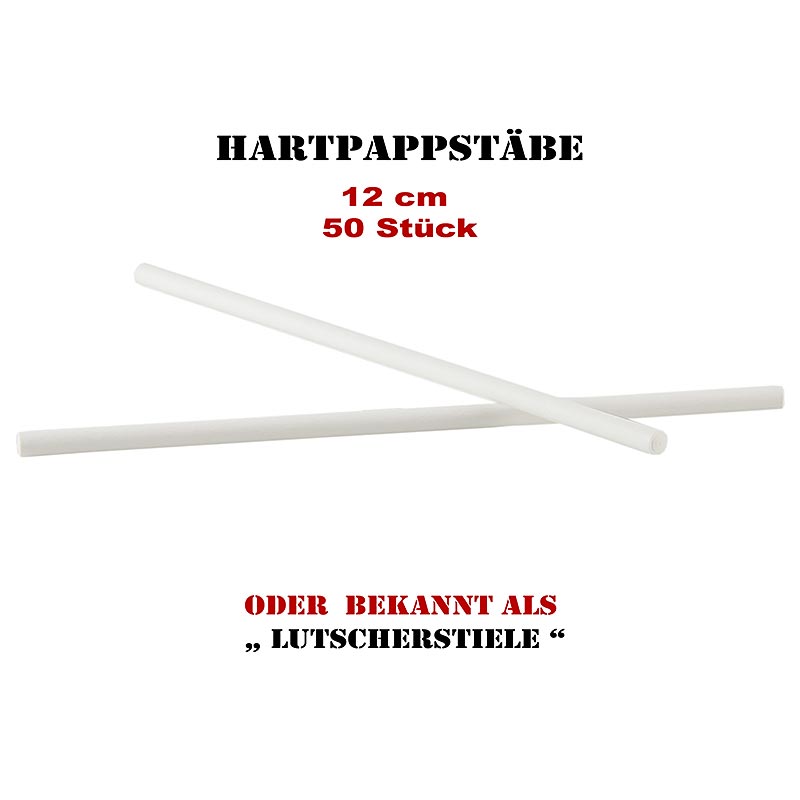 Pappspinnar, klubbpinnar (vita), trubbiga på båda sidor, ø ca 3,8 mm, 12 cm, 50 St