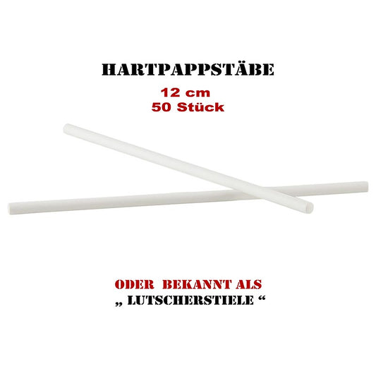 Pappspinnar, klubbpinnar (vita), trubbiga på båda sidor, ø ca 3,8 mm, 12 cm, 50 St