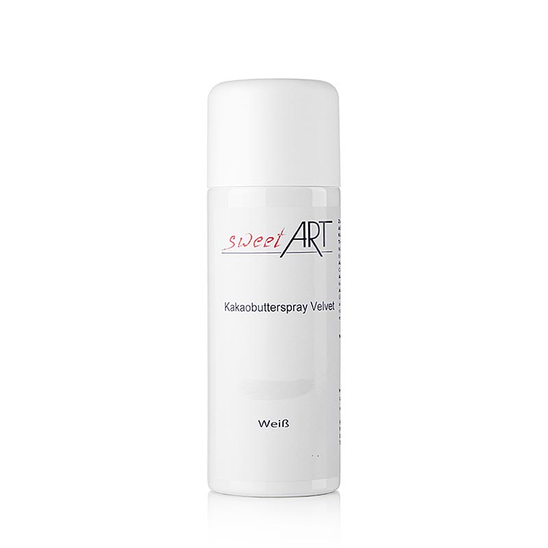 Kakaosmörspray, Velvet/samteffekt, vit, Sweet Art, 400 ml