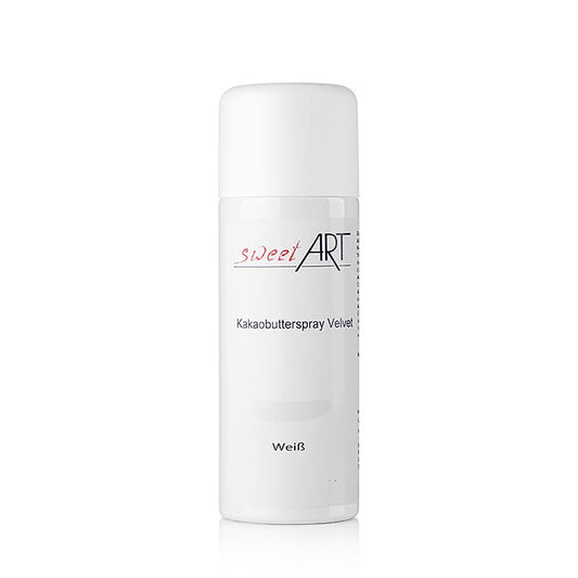 Kakaosmörspray, Velvet/samteffekt, vit, Sweet Art, 400 ml