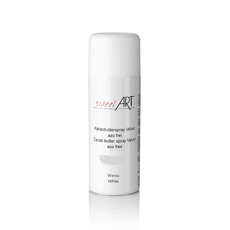 Kakaosmörspray, Velvet/samteffekt, vit, Sweet Art, 400 ml