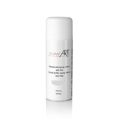 Kakaosmörspray, Velvet/samteffekt, vit, Sweet Art, 400 ml