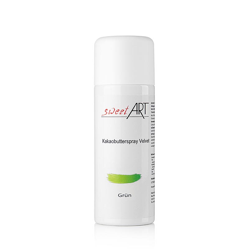 Kakaosmörspray, sammetseffekt, grön, Sweet Art, 400 ml