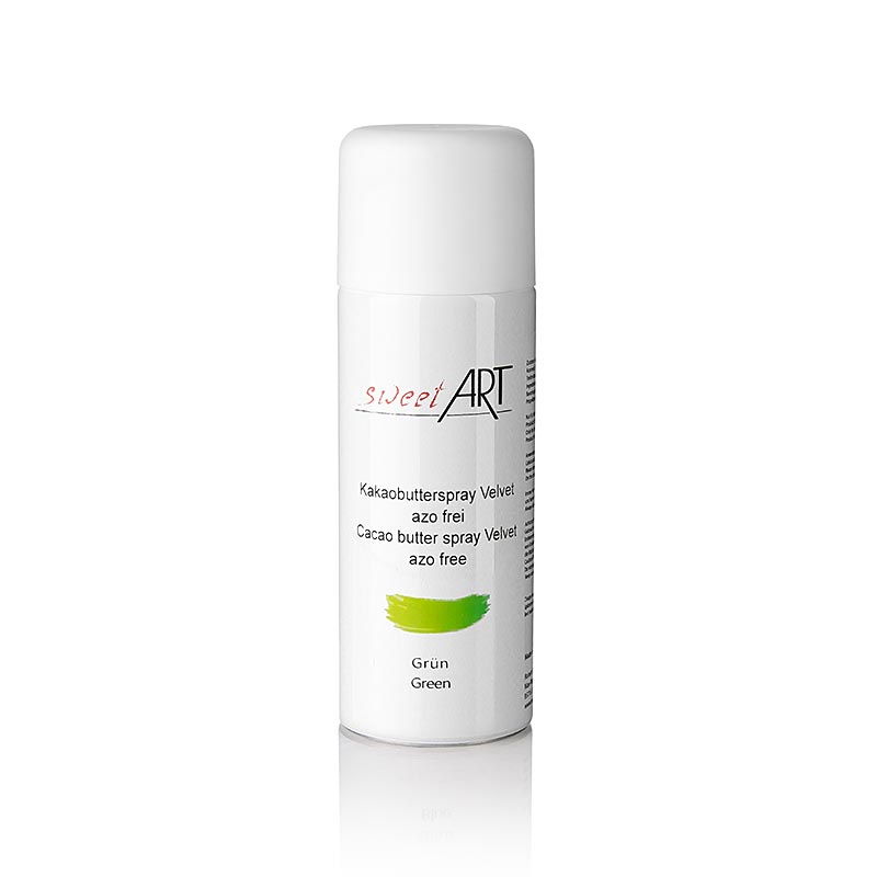 Kakaosmörspray, sammetseffekt, grön, Sweet Art, 400 ml