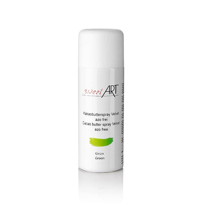Kakaosmörspray, sammetseffekt, grön, Sweet Art, 400 ml