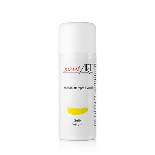 Kakaosmörspray, sammetseffekt, gul, Sweet Art, 400 ml