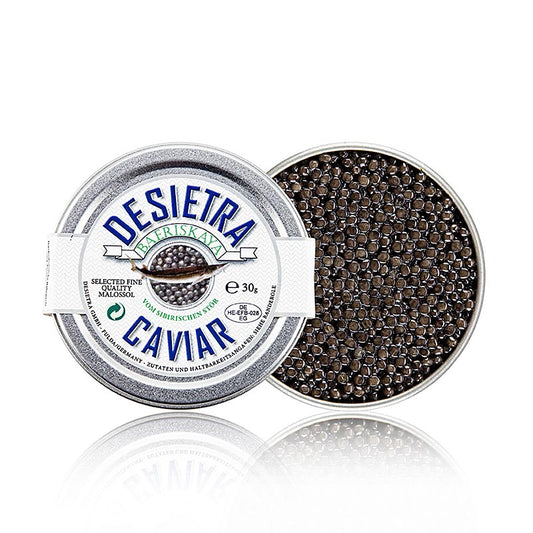 Desietra Baeriskaya Kaviar (Acipenser baerii), vattenbruk Tyskland, 30 g