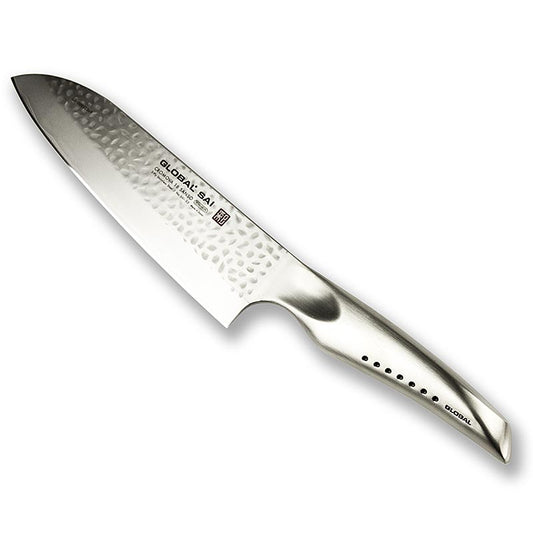 Global SAI-03 Santokukniv, hamrad design, 19 cm, 1 st