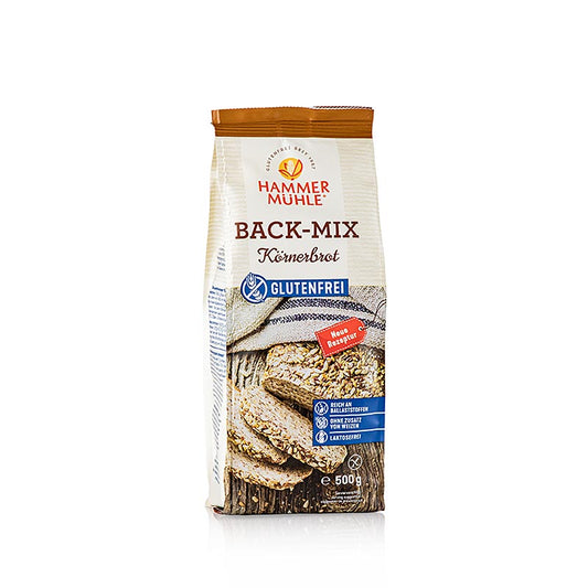 Back-Mix fullkornsbröd, glutenfri bakmix, Hammermühle, 500 g