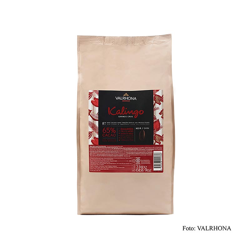 Valrhona Kalingo, mörk choklad, Callets, 65 % kakao, rena Grenada-bönor, 3 kg