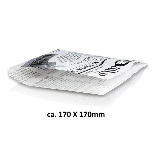 Snackpåse med tidningstryck, ca 170x170 mm, 1 000 st
