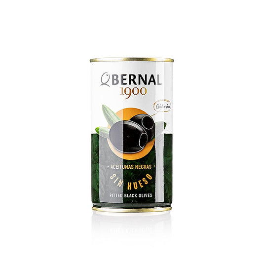 Svarta oliver, urkärnade, svärtade, i saltlake, 350 g