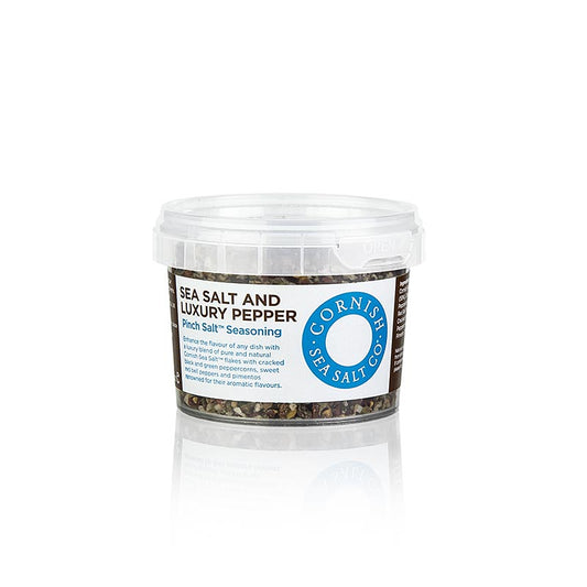 Cornish Sea Salt, havssaltflingor med peppar från Cornwall/England, 60 g