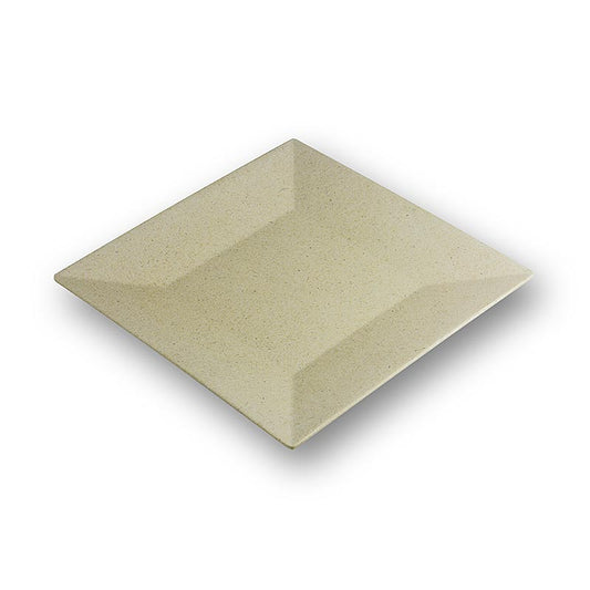 Återanvändbar tallrik av bambu, krämfärgad, diskmaskinssäker, 23x23 cm, 1 st