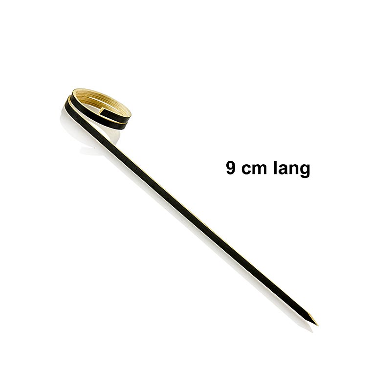 Bambuspinnar, med ögla (ringände), svarta, 9 cm, 100 st