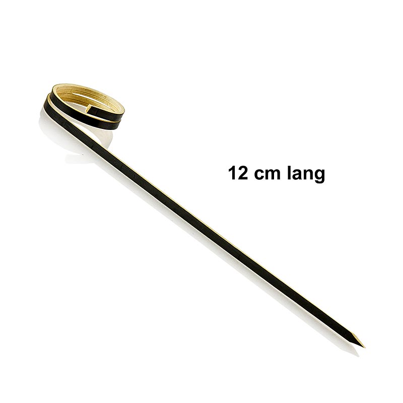 Bambuspinnar, med ögla (ringände), svarta, 12 cm, 100 st