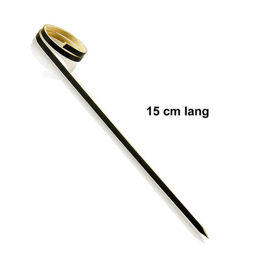 Bambuspinnar, med ögla (ringände), svarta, 15 cm, 100 st