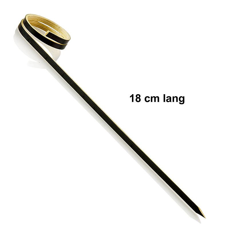 Bambuspinnar, med ögla (ringände), svarta, 18 cm, 100 st