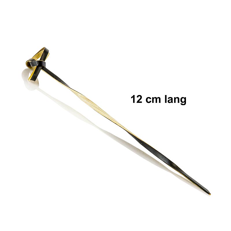 Bambuspinnar, med knut, vridna, svarta, 12 cm, 250 st