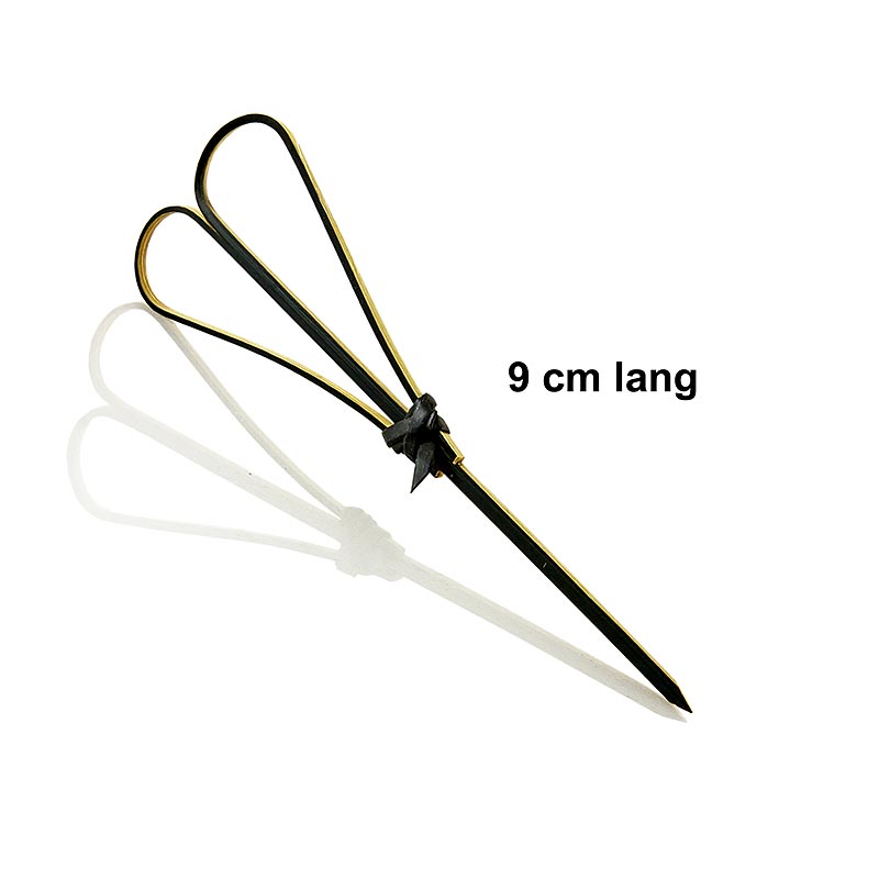 Bambuspinnar, med hjärta, svarta, 9 cm, 100 st