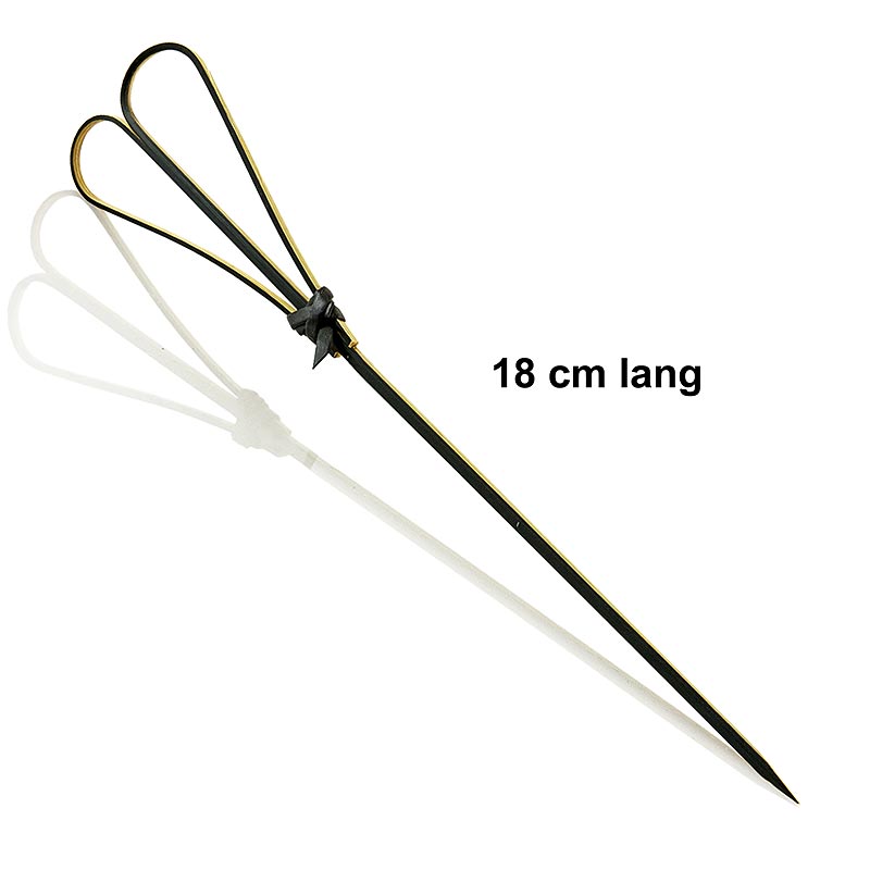 Bambuspinnar, med hjärta, svarta, 18 cm, 100 st