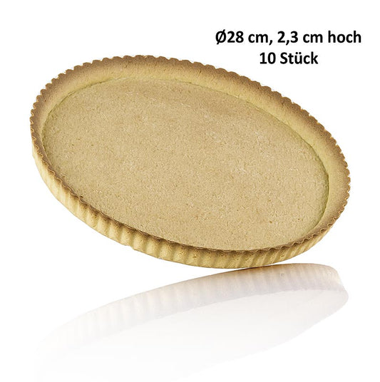 Desserttartletter – Sablee, runda, ø 28 cm, 2,3 cm höga, smördeg, Pidy, 3,5 kg