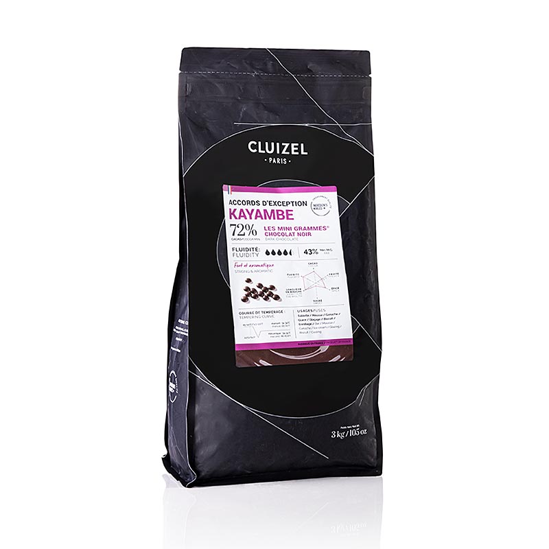 Kayambe 72 %, bitter couverture, Grandes Teneurs, callets, Michel Cluizel, 3 kg