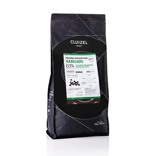 Vanuari 63 %, bitter choklad, Grandes Teneurs, callets, Michel Cluizel, 3 kg