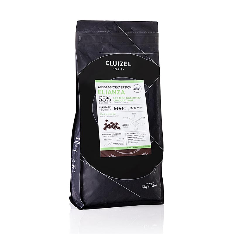 Elianza 55 %, mörk choklad, Grandes Teneurs, Callets, Michel Cluizel, 3 kg