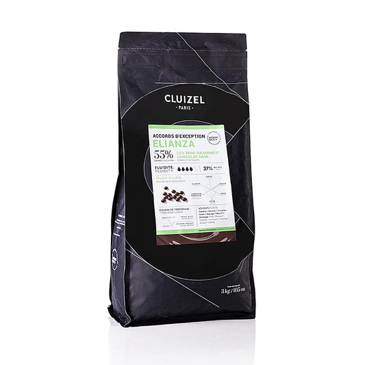 Elianza 55 %, mörk choklad, Grandes Teneurs, Callets, Michel Cluizel, 3 kg