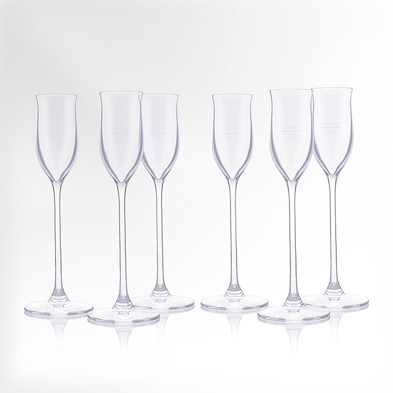 Reisetbauer fruktbrännvinsglas, med måttstreck 2 cl, 6 st