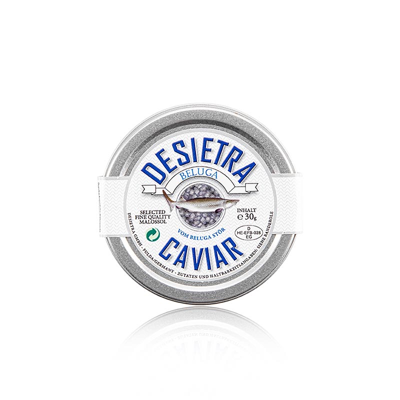 Desietra Beluga-kaviar Malossol från huso huso, akvakultur Tyskland, 30 g
