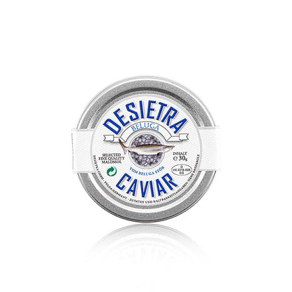 Desietra Beluga-kaviar Malossol från huso huso, akvakultur Tyskland, 30 g