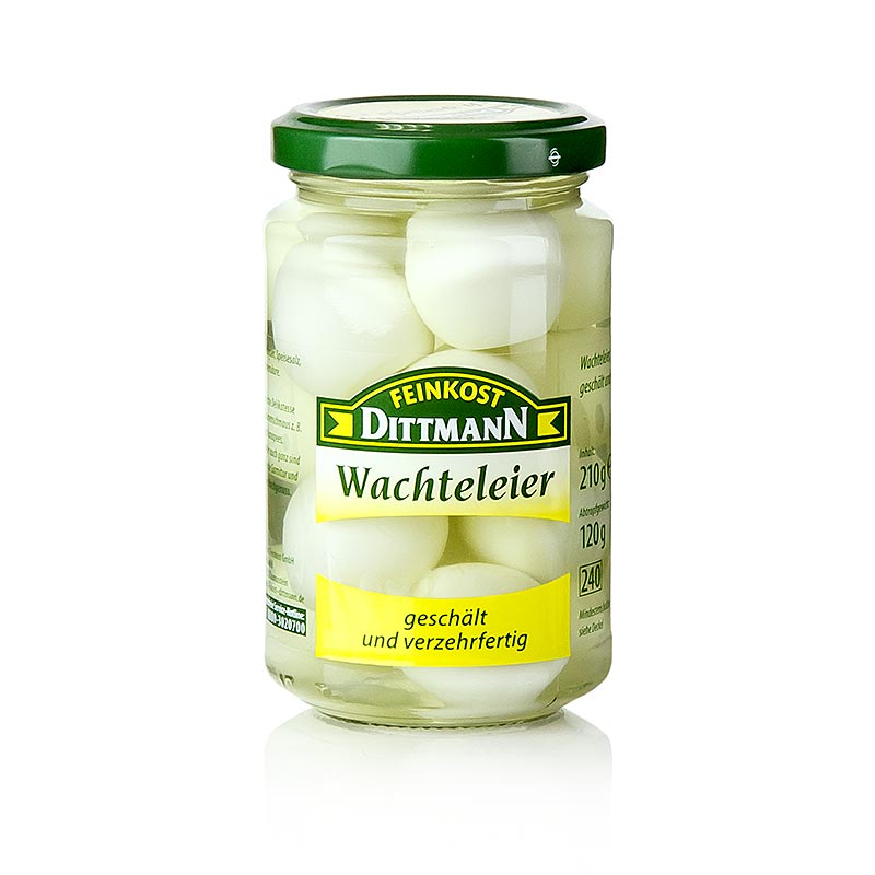 Vaktelägg, i lak, Feinkost Dittmann, 220 g, ca 12 st