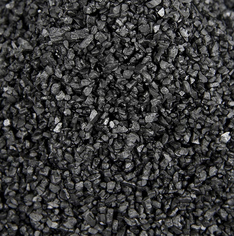 Palm Island, svart Stillahavssalt, dekorationssalt med aktivt kol, grovt, Hawaii, 1 kg