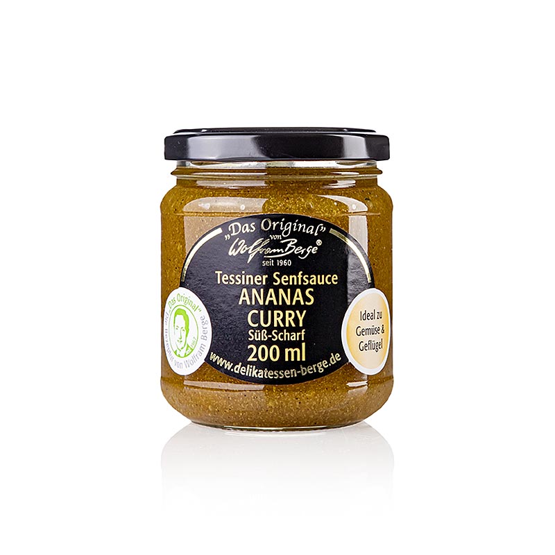 Original Tessiner ananas-curry-senapssås, Wolfram Berge, 200 ml